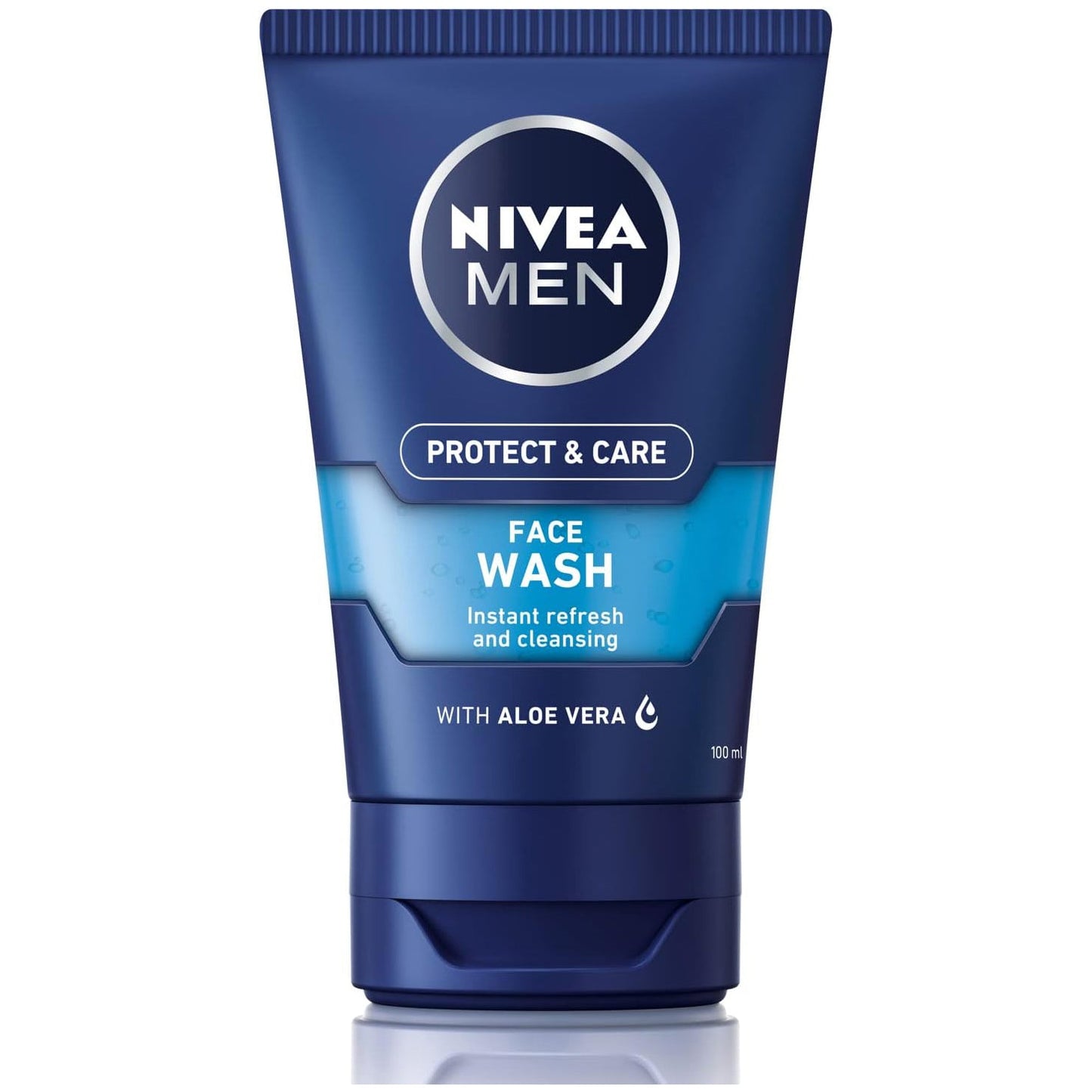 NIVEA MEN Face Wash Cleanser, Protect & Care with Aloe Vera, 100ml