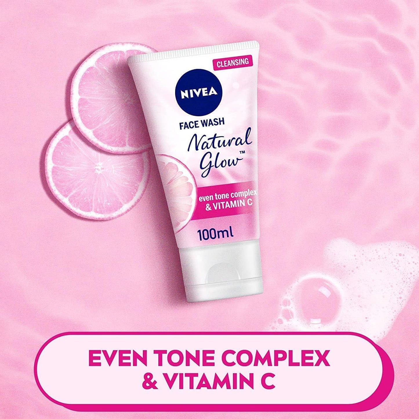 NIVEA Face Wash Cleanser, Natural Glow, Even Skin Tone, 100ml