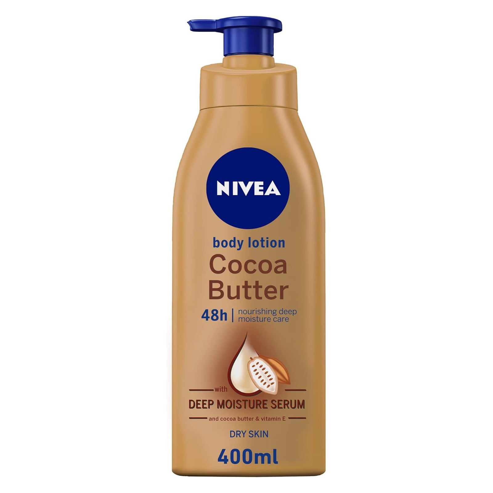 NIVEA Body Lotion Dry Skin, Cocoa Butter Vitamin E, 400ml