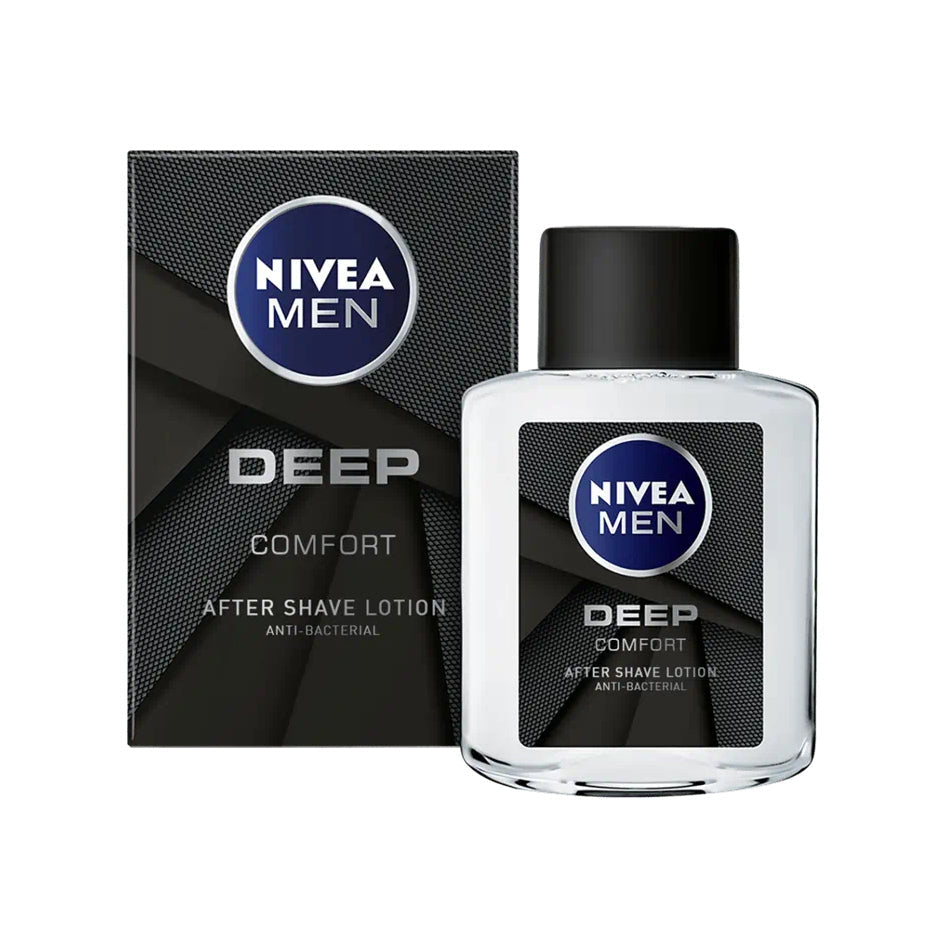 NIVEA MEN Deep After Shave Lotion With Anti-Bacterial Black Carbon And Woody Scent 100ml