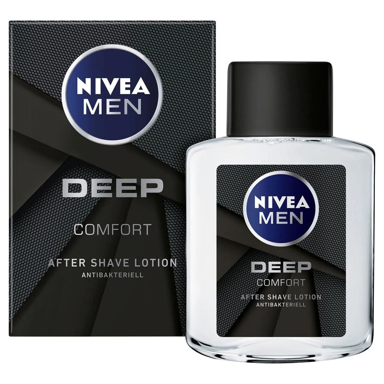 NIVEA MEN Deep After Shave Lotion With Anti-Bacterial Black Carbon And Woody Scent 100ml