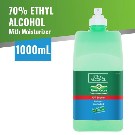 GREEN CROSS ALCOHOL 70% SOLUTION ETHYL WITH MOISTURIZER PUMP 1000ML