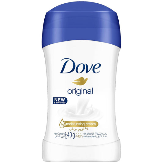 Dove Women Antiperspirant Deodorant Stick for refreshing 48-hour protection, Original, alcohol free, 40g