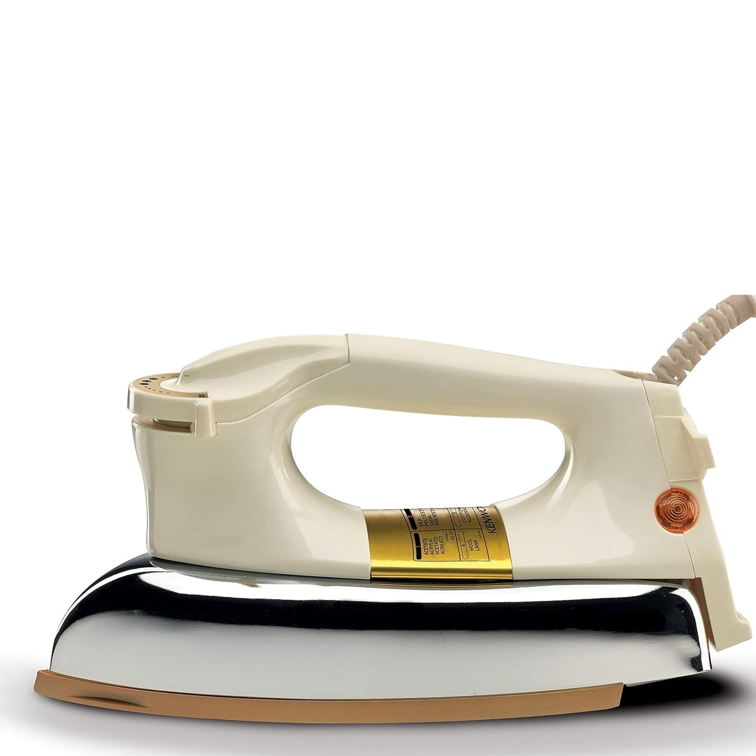 Kenwood Dry Iron Heavy Weight Iron 1200W With Ceramic Soleplate , White/Gold