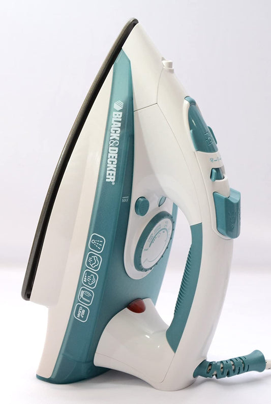 BLACK+DECKER 1750W Steam Iron Ceramic Coated Soleplate with Anti Calc Anti Drip Self Clean and Auto Shutoff, Removes Stubborn Creases Quickly and Easily X1600 2 Years Warranty