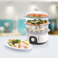 Black+Decker 775W 10 Liter 3-Tier Food Steamer With Timer, White - Hs6000-B5, 2 Years Warranty