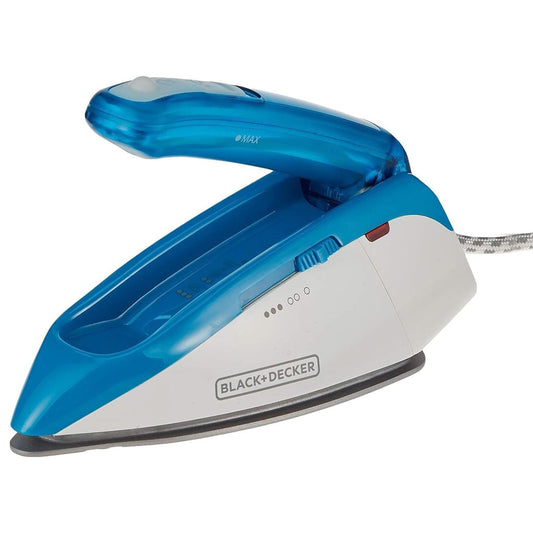 Black & Decker 1085W Dual Voltage Travel Iron, Blue - Ti250-B5,2 years warranty