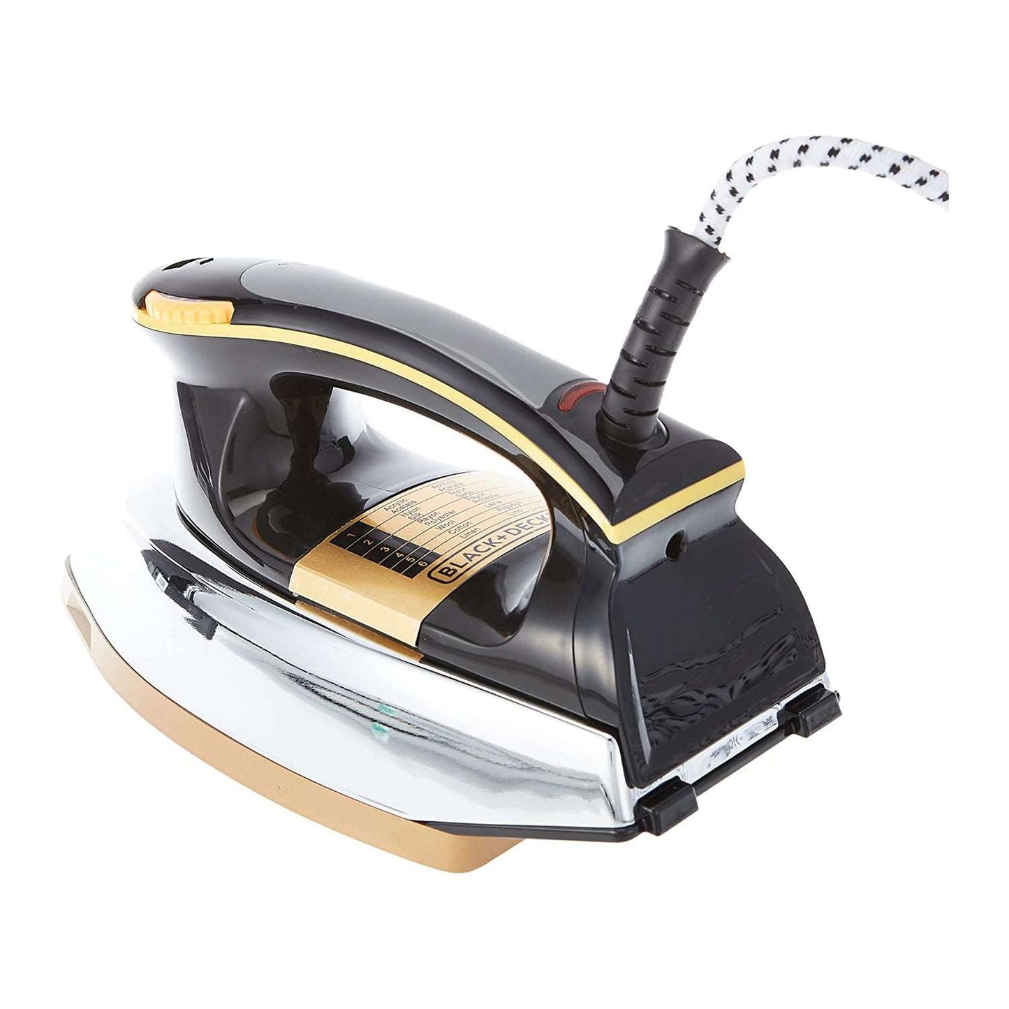 BLACK+DECKER 1200W Heavy Weight Dry Iron Black/Gold F550-b5 2 Year Warranty