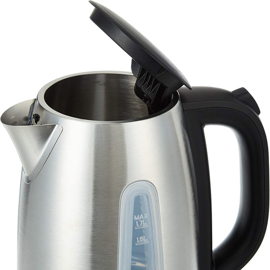 BLACK+DECKER 2200W 1.7L Cordless Electric Kettle With Water-Level Indicator, Removable Filter, Auto Shut-Off And Stainless Steel Body, Perfect for Warm Beverages JC450 2 Years Warranty