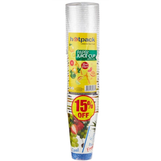 HOTPACK PAPER JUICE CUP W/LID