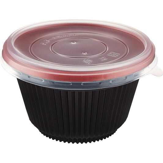 HOTPACK RED/BLACK CONTAINER 5PCS