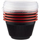 HOTPACK RED/BLACK CONTAINER 5PCS