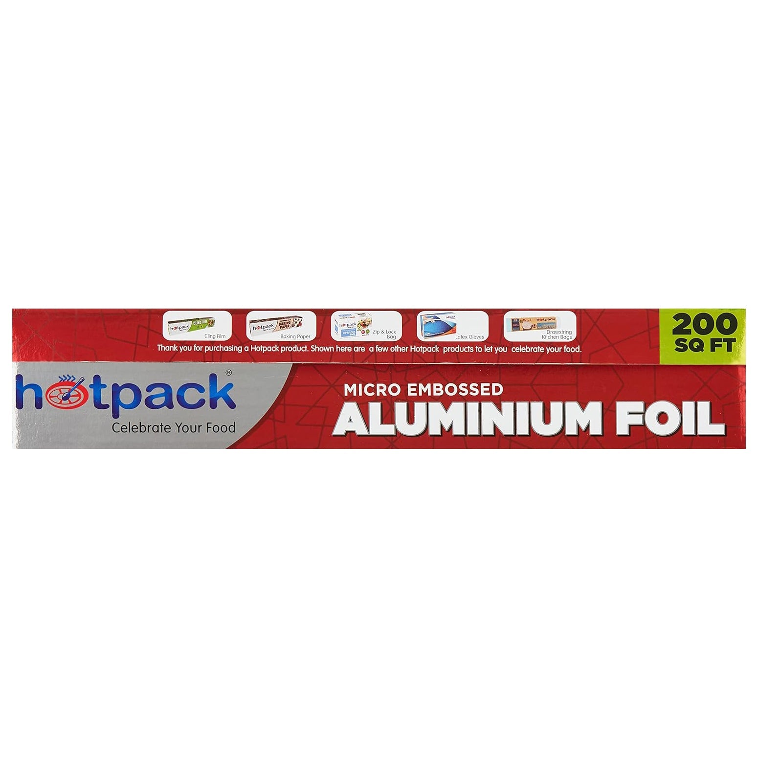 Hotpack Disposable Heavy Duty Embossed Aluminium Foil Silver 30cm width x 200 Sqft for food wrap, 1 Roll