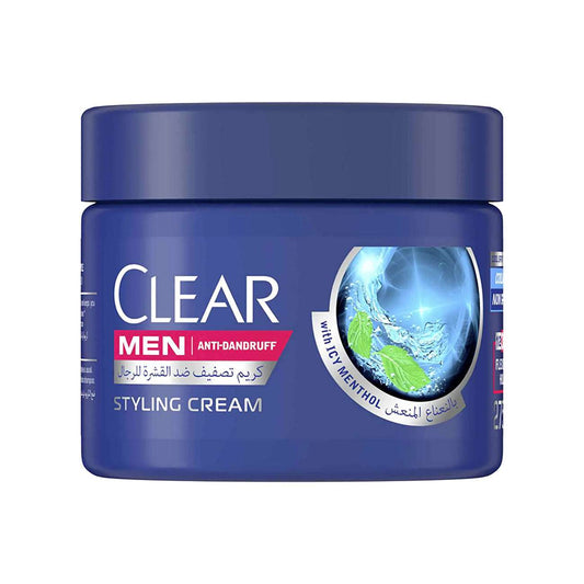 Clear Men Soft Styling Cream For Casual Hair Styling, With Icy Menthol, Anti Dandruff 275Ml