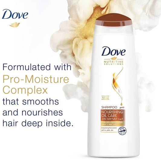 Dove Shampoo for frizzy and Dry Hair, Nourishing Oil Care, for up to 100 percent Smoother Hair 350ml