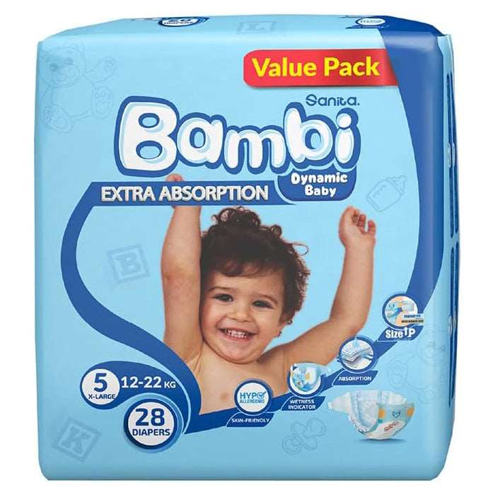 Sanita Bambi XL Baby Diapers Size 5 (12-22kg) 28 pcs