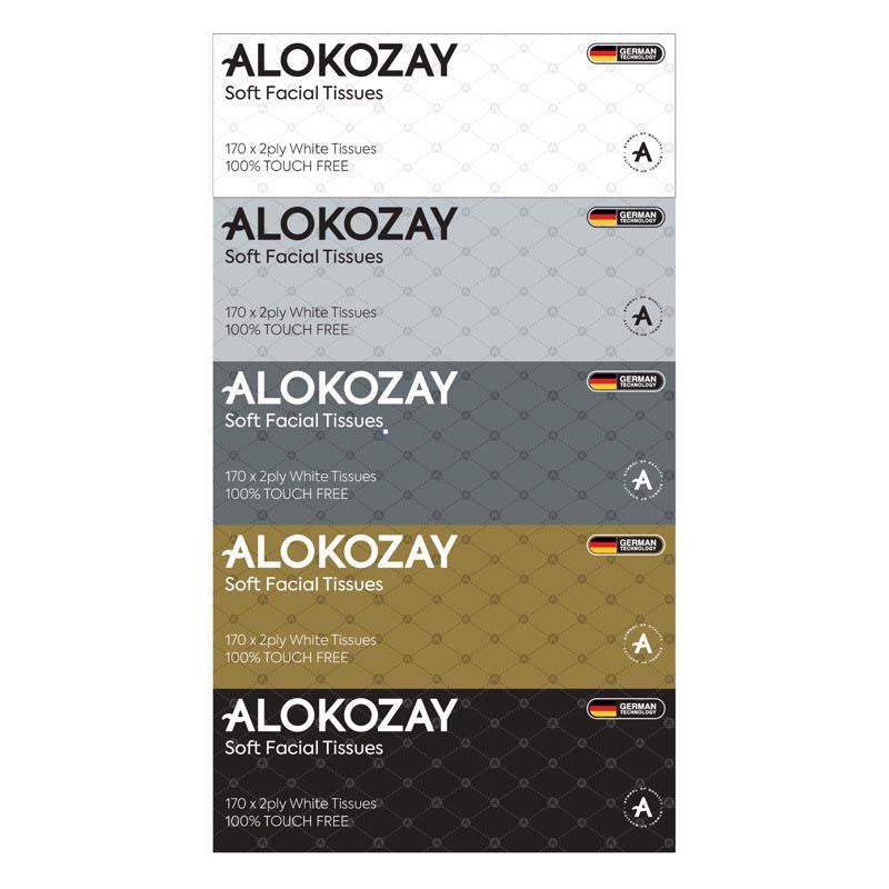 Alokozay Soft Facial Tissues - 170 Sheets X 2 Ply - Pack Of 5 Boxes