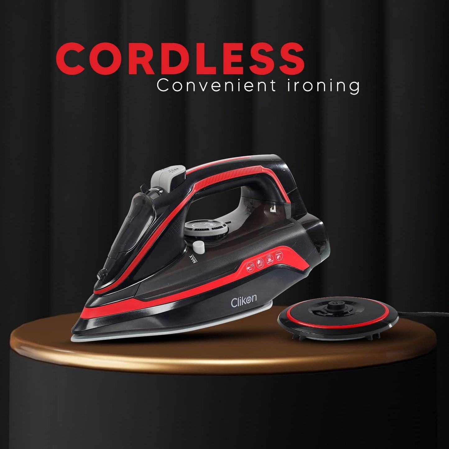 CLICK-ON CORDLESS STEAM IRON