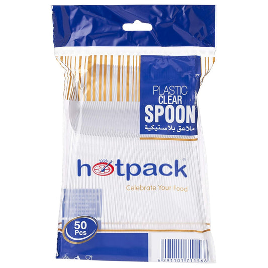 HOTPACK PLASTIC CLEAR SPOON 50pcs