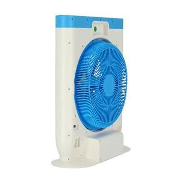 Geepas GF919 Rechargeable 12'' Box Fan | 10hrs working time | Powerful motor | Personal Desk Fan with Led Night Light,10 Hours Working Time, Solar Input, USB Output, Up/Down Tilting, Five Leaf Blades