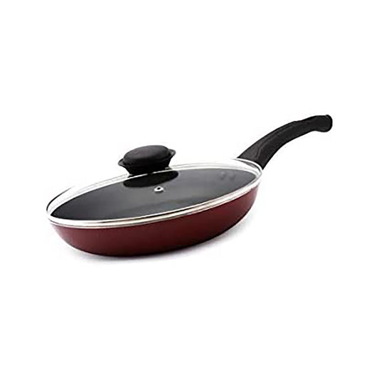 FRY PAN W/GLASS LID 28CM
