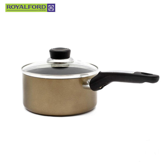 Royalford RF2962 Aluminium Non-Stick Enamel Saucepan with Lid, 20 cm