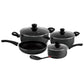 Royalford Non-stick Cookware Set, 8 pieces Cookware Set – Scratch Resistant, Tempered Glass Lids, 2.5 MM Body Thickness, Bakelite Knobs, and CD Bottom