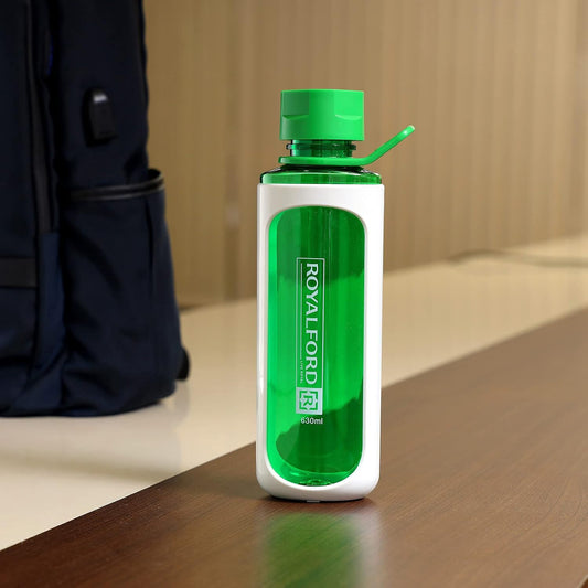 Royalford 630ml Water Bottle - Reusable Water Bottle Wide Mouth with Hanging Clip | Printed Bottle | Perfect while Travelling, Camping, Trekking & More