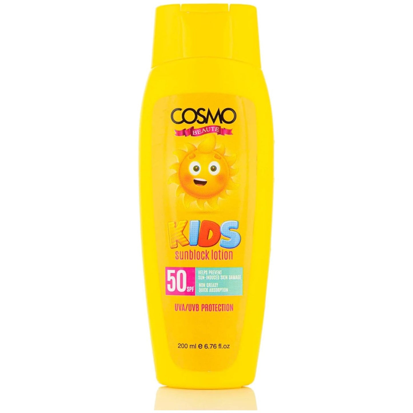 Cosmo Beatue Kids Sunblock Lotion SPF 50, UVA/UVB Protection, Helps Prevent Sun-Induced Skin Damages - 200ml