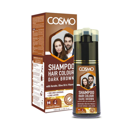 COSMO DARK BROWN HAIR COLOR SHAMP 180ML