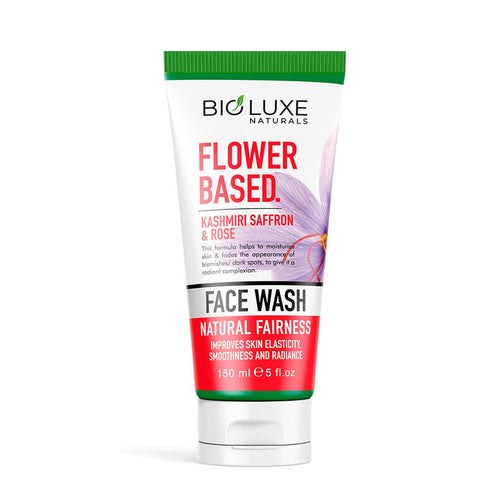 Bioluxe Naturals Flower Based Face Wash 150ml, Kashmiri Saffron & Rose, Smoothness and Radiance