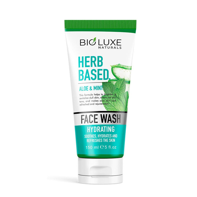 Bioluxe Naturals Herb Based Face Wash 150ml, Aloe & Mint, Soothes Hydrate, and Refresh the Skin