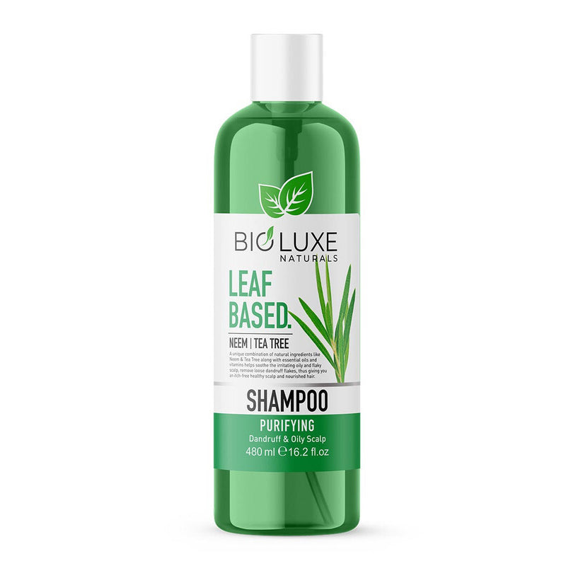 Bioluxe Naturals Leaf Based Hair Shampoo 480ml, Neem + Tea Tree, Purifying , Hair Care