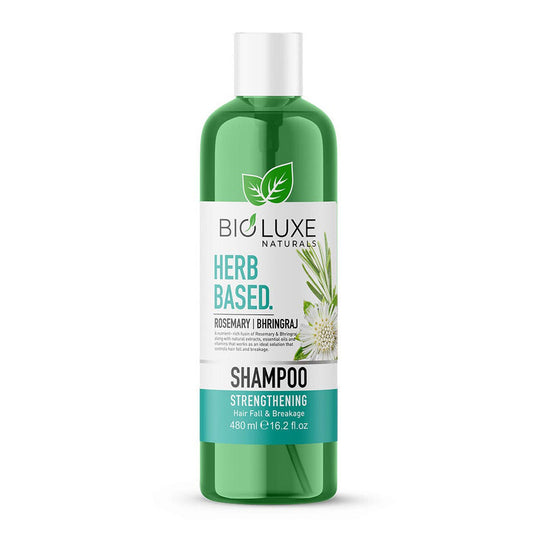Bioluxe Naturals Herb Based Hair Shampoo 480ml, Rosemary + Bhringraj, Strengthening , Hair Care