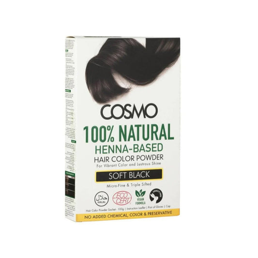 Cosmo 100% natural henna powder, Soft blacK