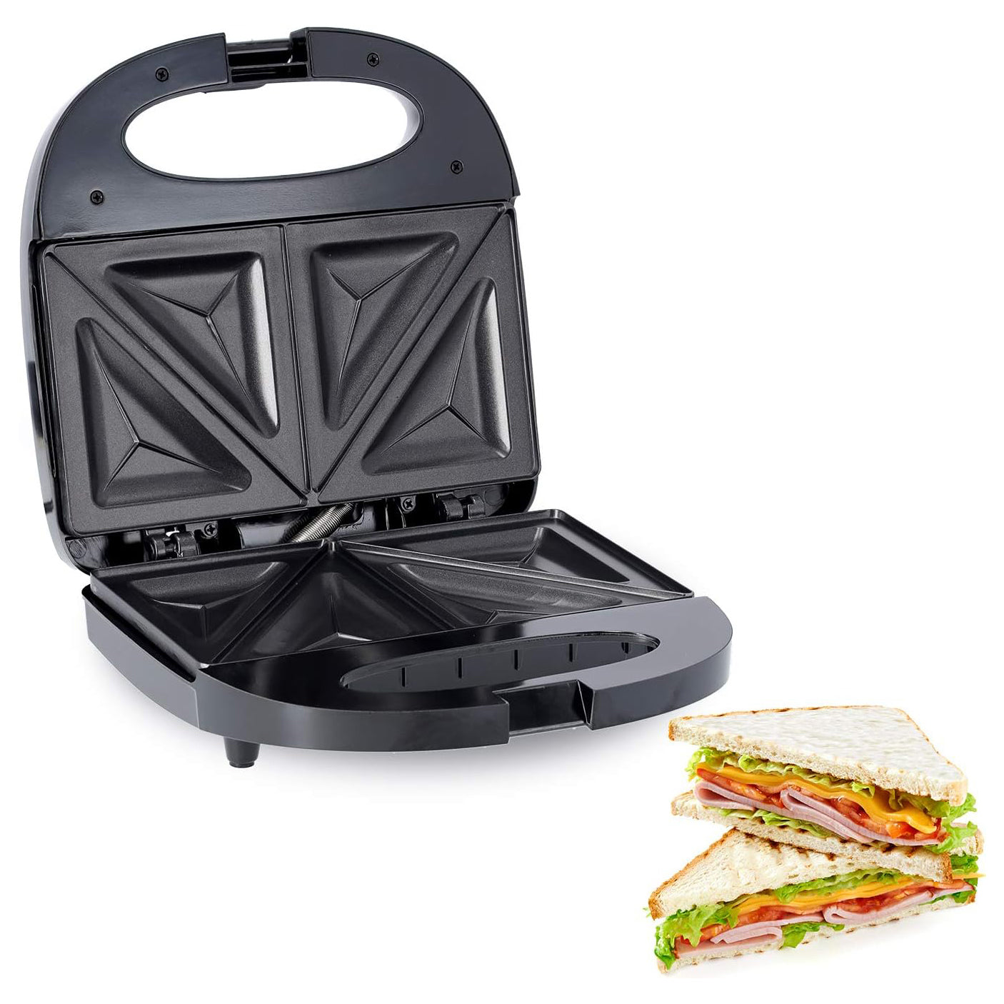 Geepas Sandwich Maker - Gsm6002|700W with Non-Stick Plates|2-Year warranty