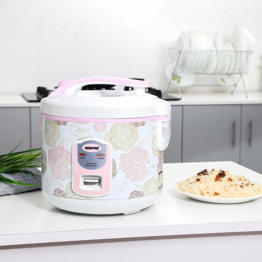 Geepas 1.5 L Electric Rice Cooker 500W - Non-Stick Inner Pot |Cook/Steam/Keep Warm | Make Rice & Steam Healthy Food & Vegetables | 2 Years Warranty