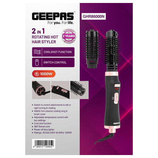 Geepas Dual Rotating Hot Hair Brush