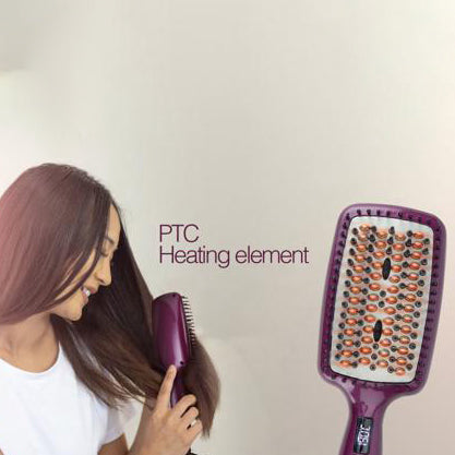 Geepas Ceramic Hair Brush 50W - Digital Temperature Control with Instant Heat Up to 230°C |Fine Bristle for Hair Care | Easy to Clean |Ideal for Short & Long Hairs