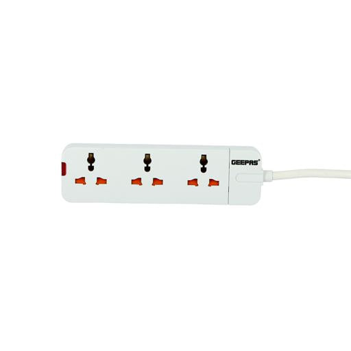 Geepas 3 Way Extension Socket 13A - Charge Multiple Devices with Child Safe, Extra Long Cord & Over Current Protected | Ideal For All Electronic Devices