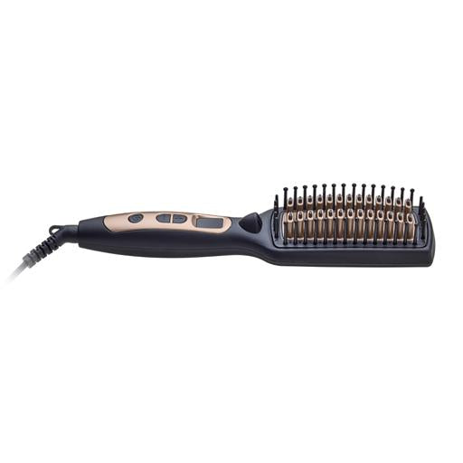 Geepas GHBS86037 Ceramic Hair Brush 45W - Temperature Control with Led Display | 60 Minutes Auto Shut-off | Perfect for Smooth Hair Massage & Styling