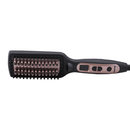 Geepas GHBS86037 Ceramic Hair Brush 45W - Temperature Control with Led Display | 60 Minutes Auto Shut-off | Perfect for Smooth Hair Massage & Styling