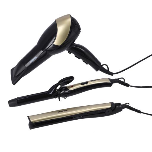GEEPAS H/DRYER/STRAIGHTENER/CURLER SET