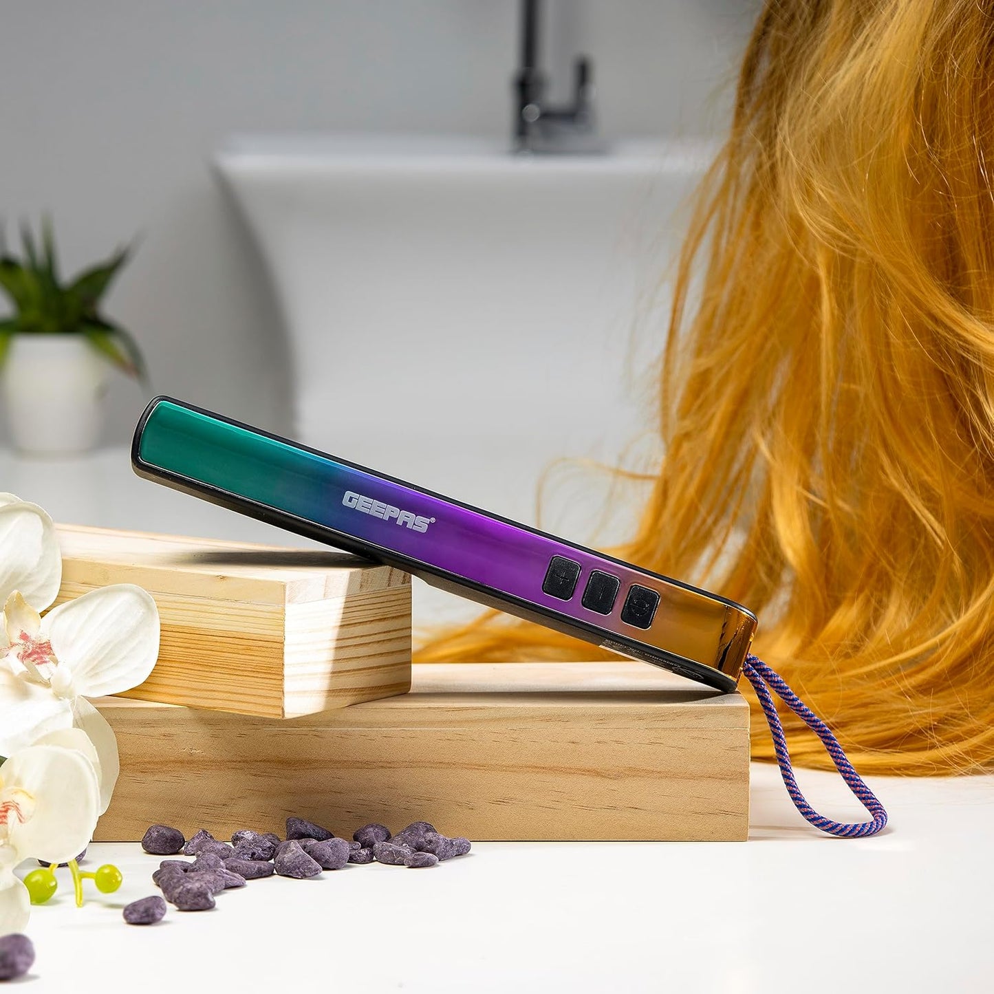 Geepas Rechargeable Hair Brush | Cordless Hair Brush | GHBS86056 | Ceramic Coating Floating Plate