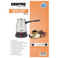 Geepas Electric Turkish Coffee Maker, Stainless Steel, GK38050 | 0.8L Capacity | 360-Degree Rotation | Non-Automatic Cut Off | Coffee Kettle for Home Office | Food Grade and Safe to Drink