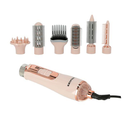 Krypton 7 In 1 Hair Styler Brush, Hair Curler, Wand Rolls, Hair Straightener Styler- 3 Heat Setting