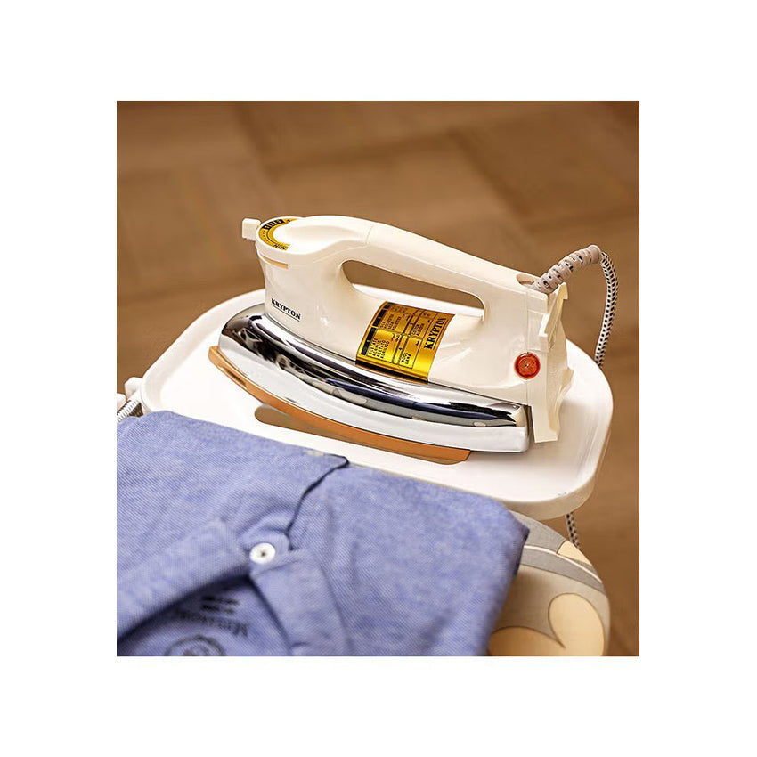 Krypton Automatic Dry Iron With Non-Stick Golden Teflon Soleplate, 1200W, KNDI6032N-A, White