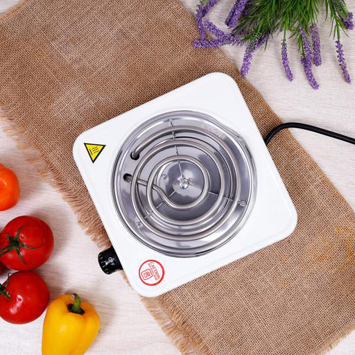 Krypton KNHP5309 Single Burner Hot Plate for Flexible Precise Table Top Cooking - Cast Iron Heating Plate - Portable Electric Hob with Temperature Control for Home, Camping & Caravan Cooking