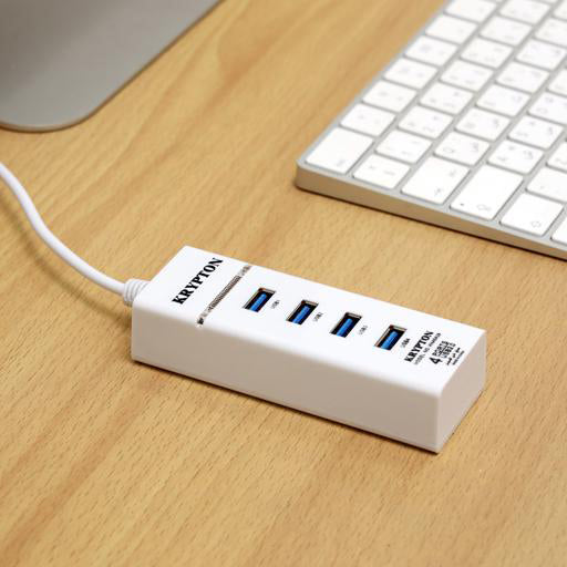 USB 2.0 Super Hub, Compatible with USB 1.1, KNA5428 - 500GB Support, Blue LED for Power, Speed Up to 480mbps, 30cm Cable Length, 4 Port USB 2.0