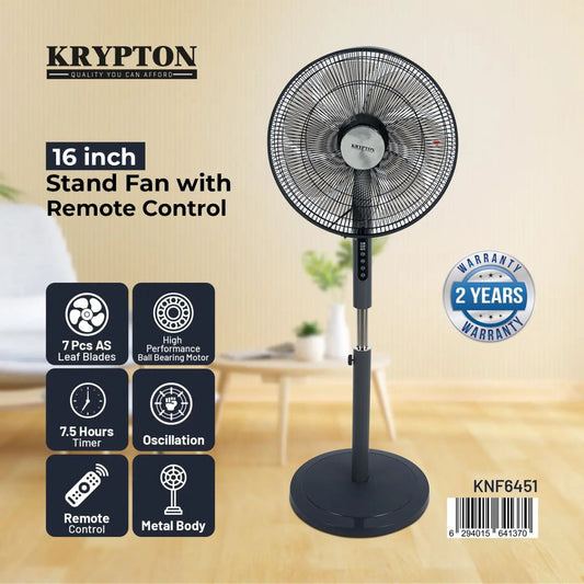 Krypton 16-inch stand fan with remote control
